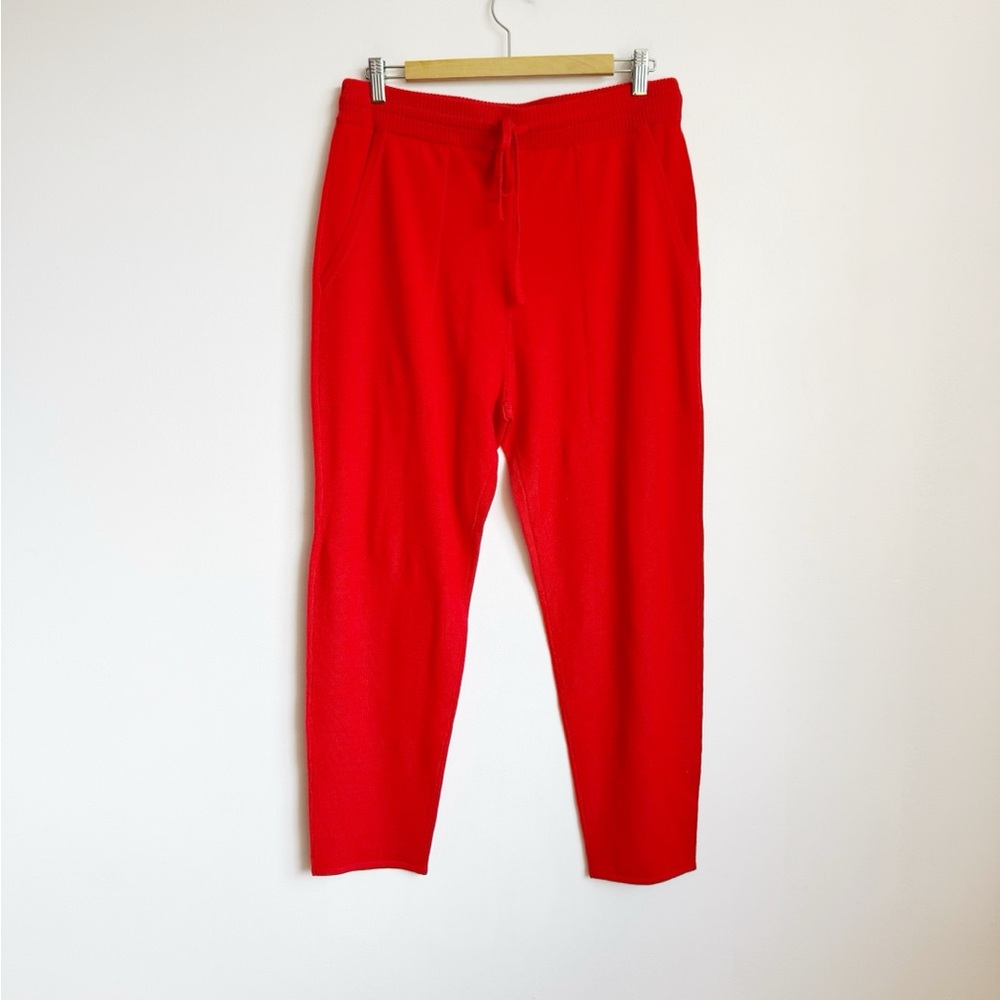 bright red st. johns wool joggers